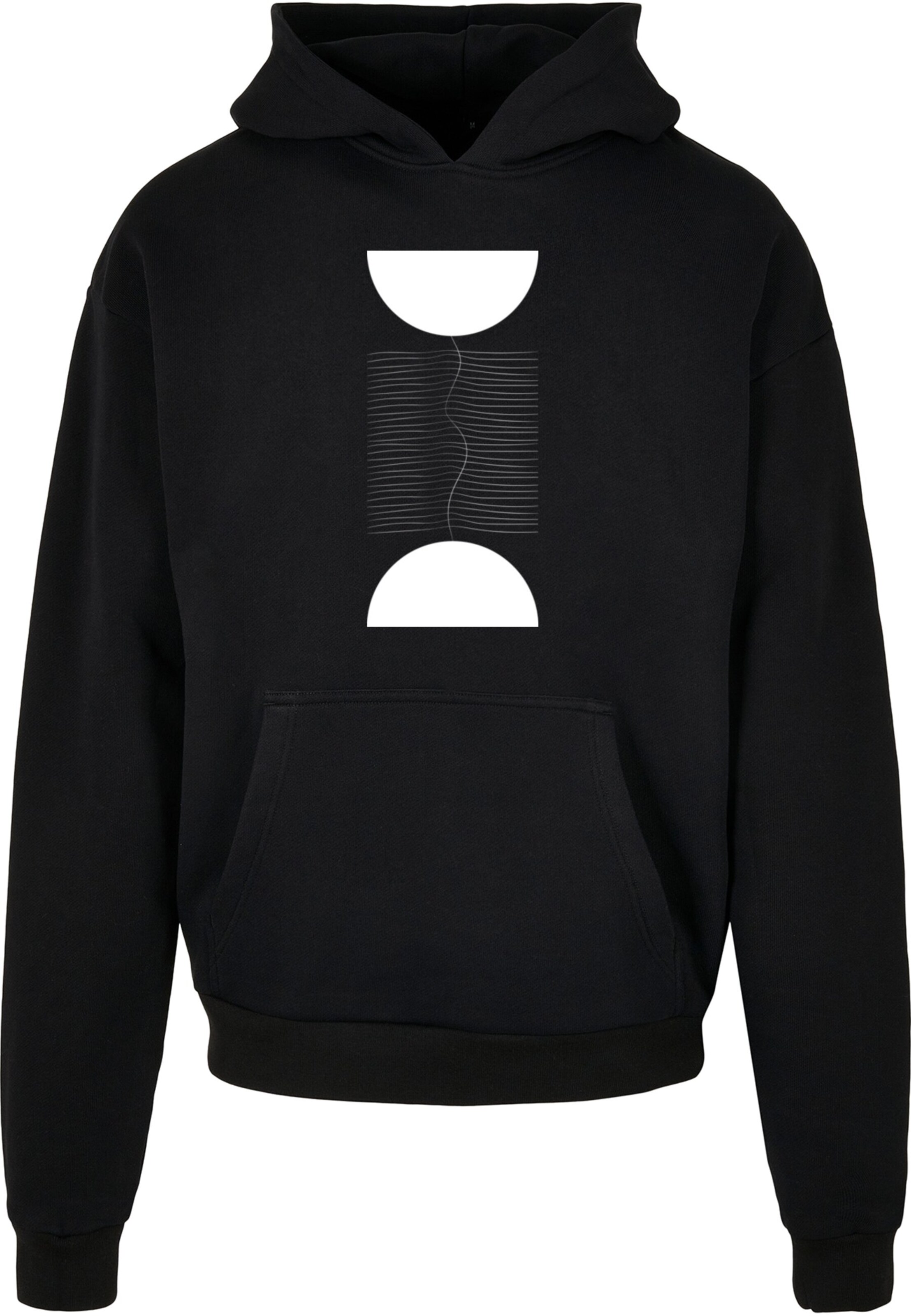 Merchcode Sweatshirt 'Abstract Lines' in Schwarz: Vorderseite