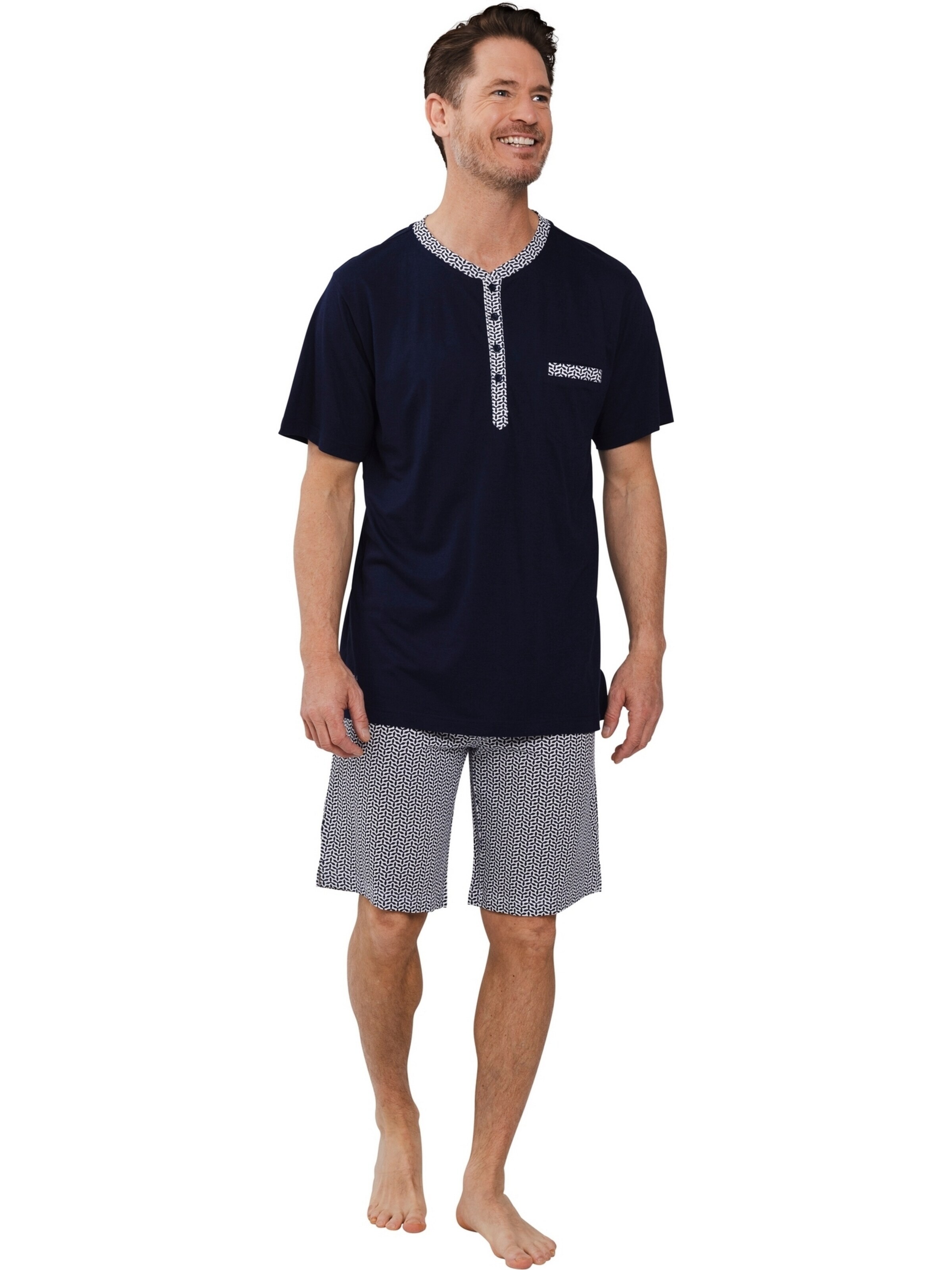 Pastunette Pyjama kort 'Shortama with buttons' in Blauw