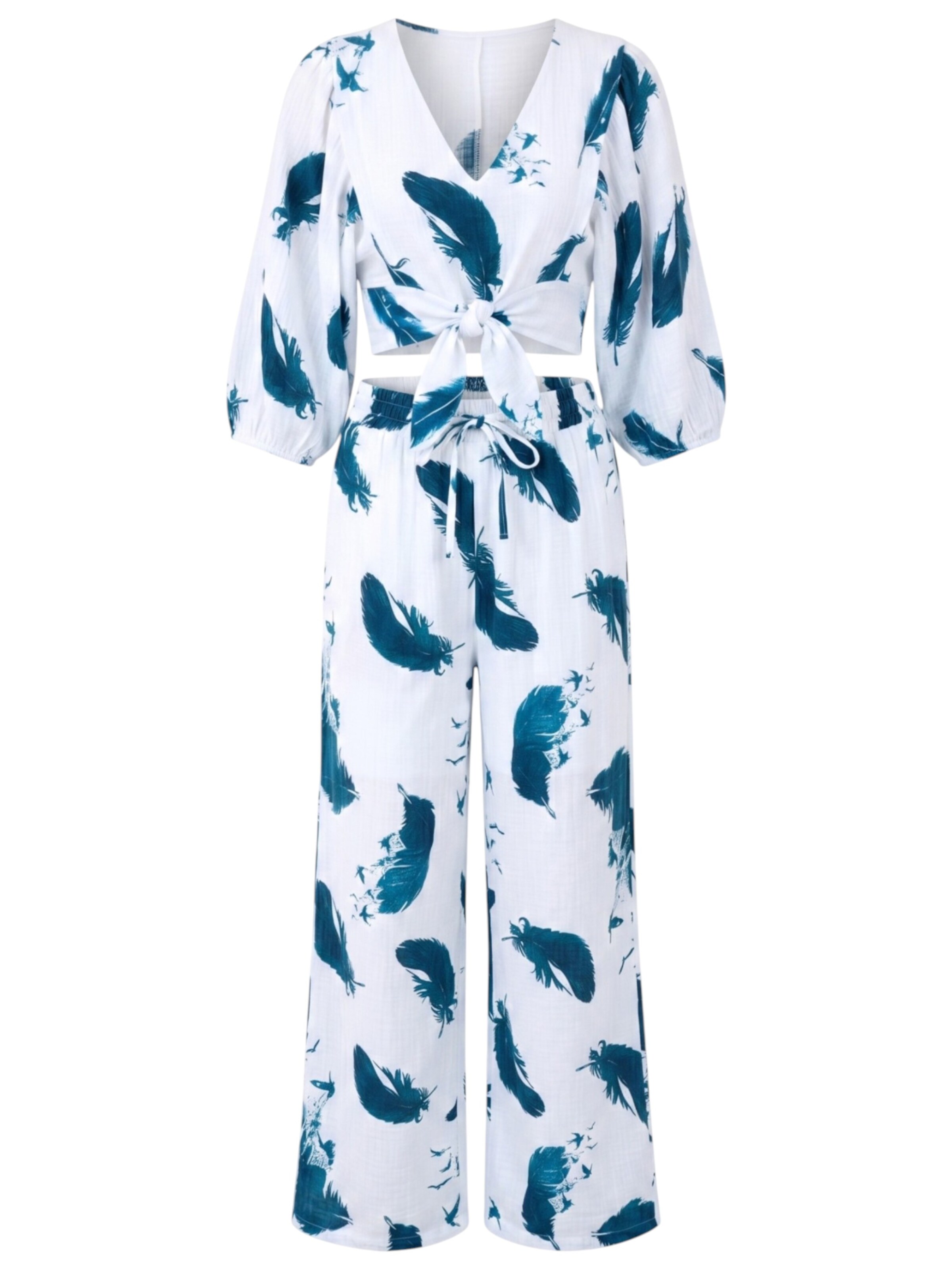 WENOR Loungewear 'FLOWSET' in Green: front