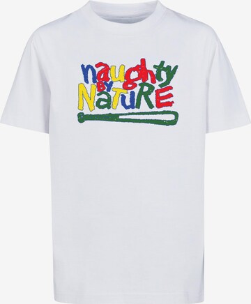 T-Shirt 'Naughty By Nature' Merchcode en blanc : devant