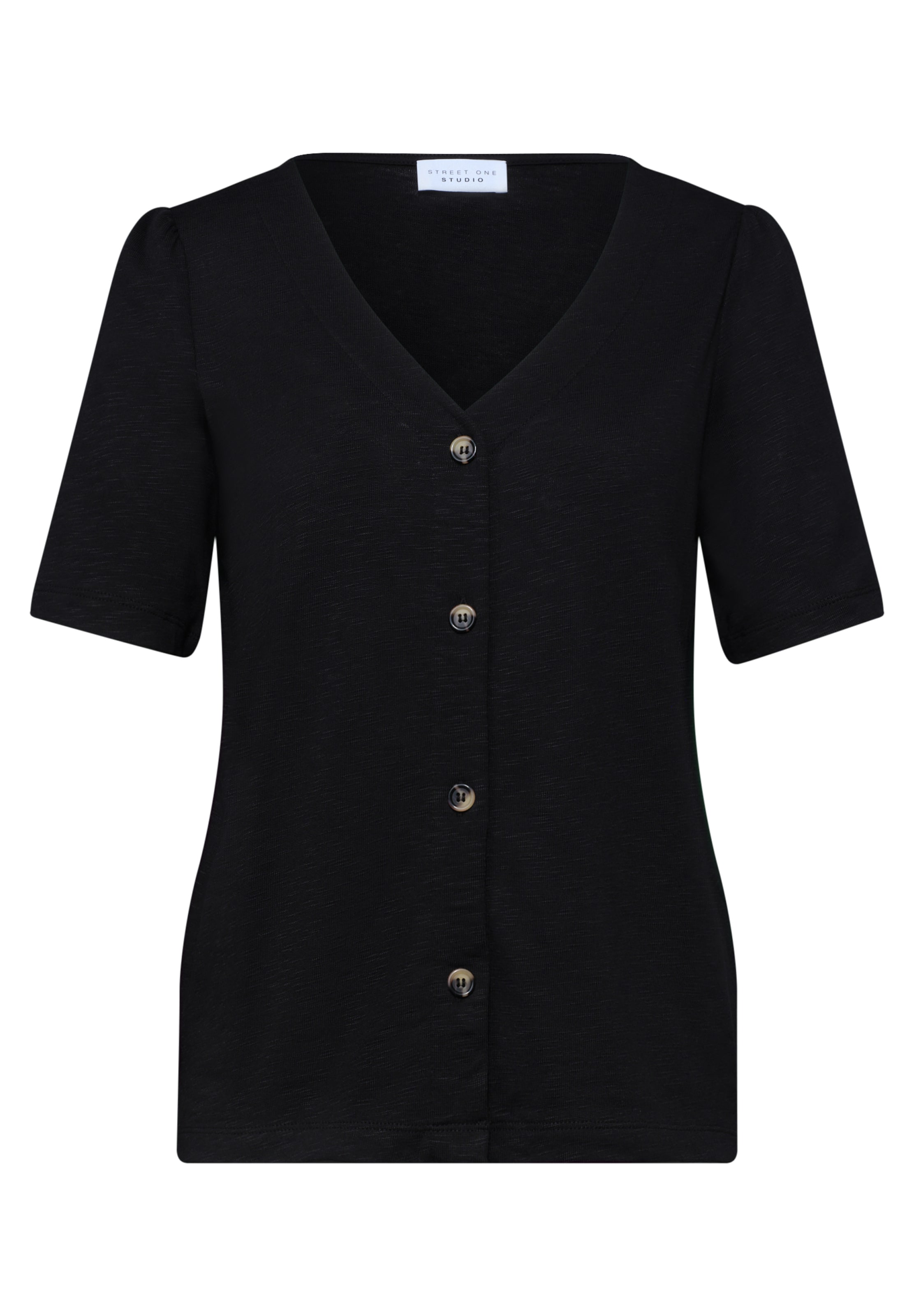 Street One Studio Knit Cardigan in Black: front