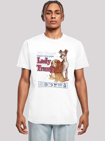 T-Shirt 'Disney Susi und Strolch' F4NT4STIC en blanc : devant