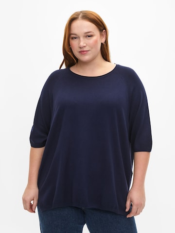 Zizzi Sweater 'Cacarrie' in Blue: front