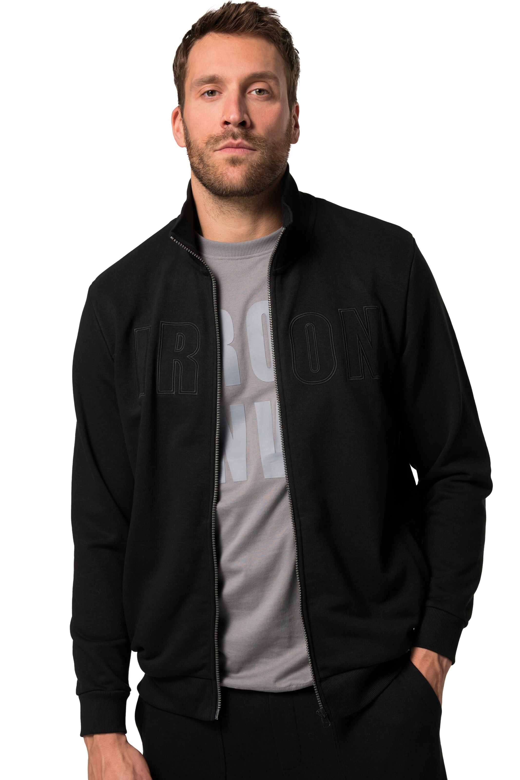 JAY-PI Sweatjacke in Schwarz: Vorderseite