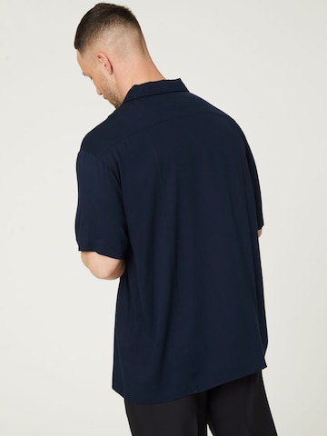 DAN FOX APPAREL Regular fit Button Up Shirt 'Enes' in Blue