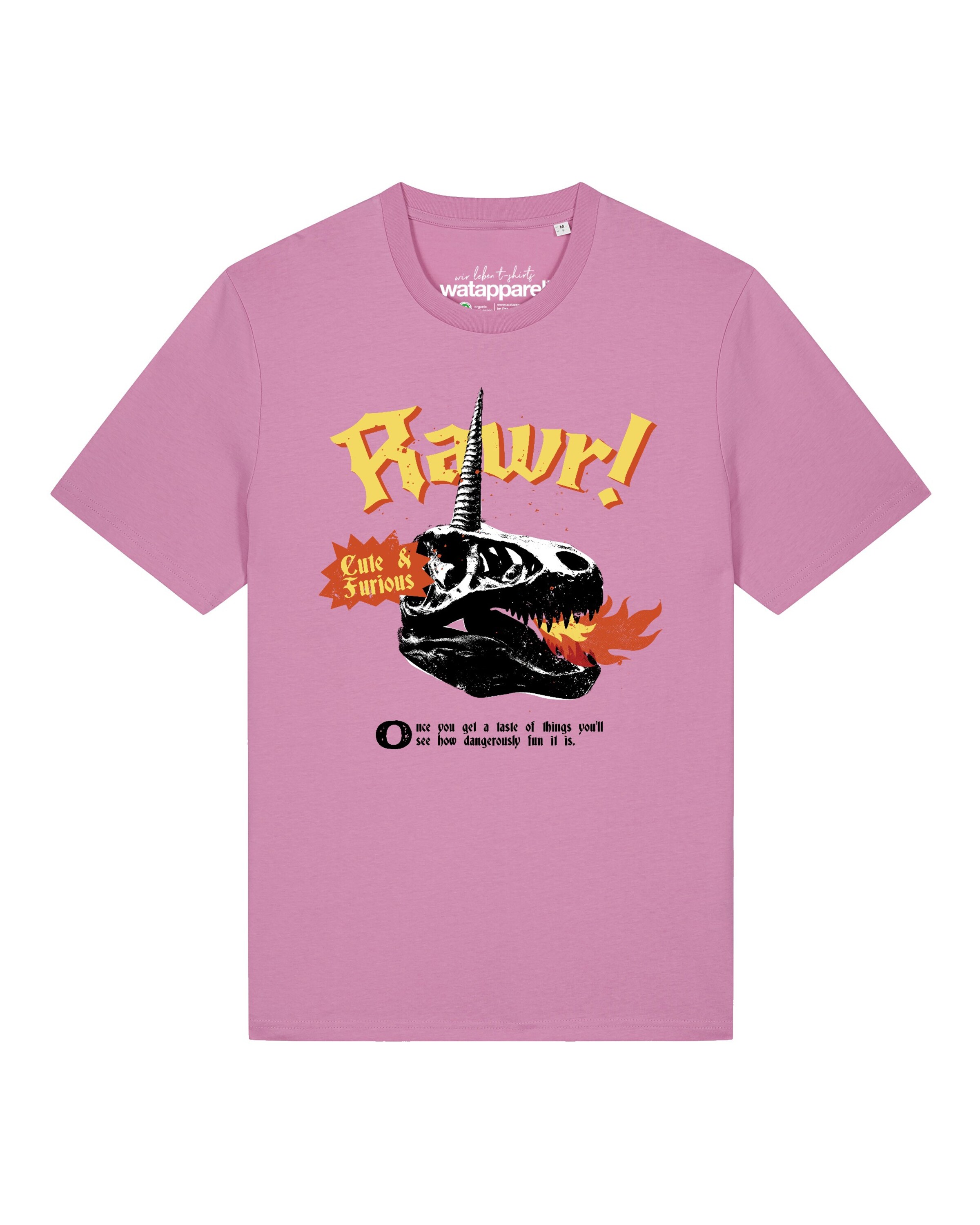 T-Shirt 'Rawr' Watapparel en rose : devant