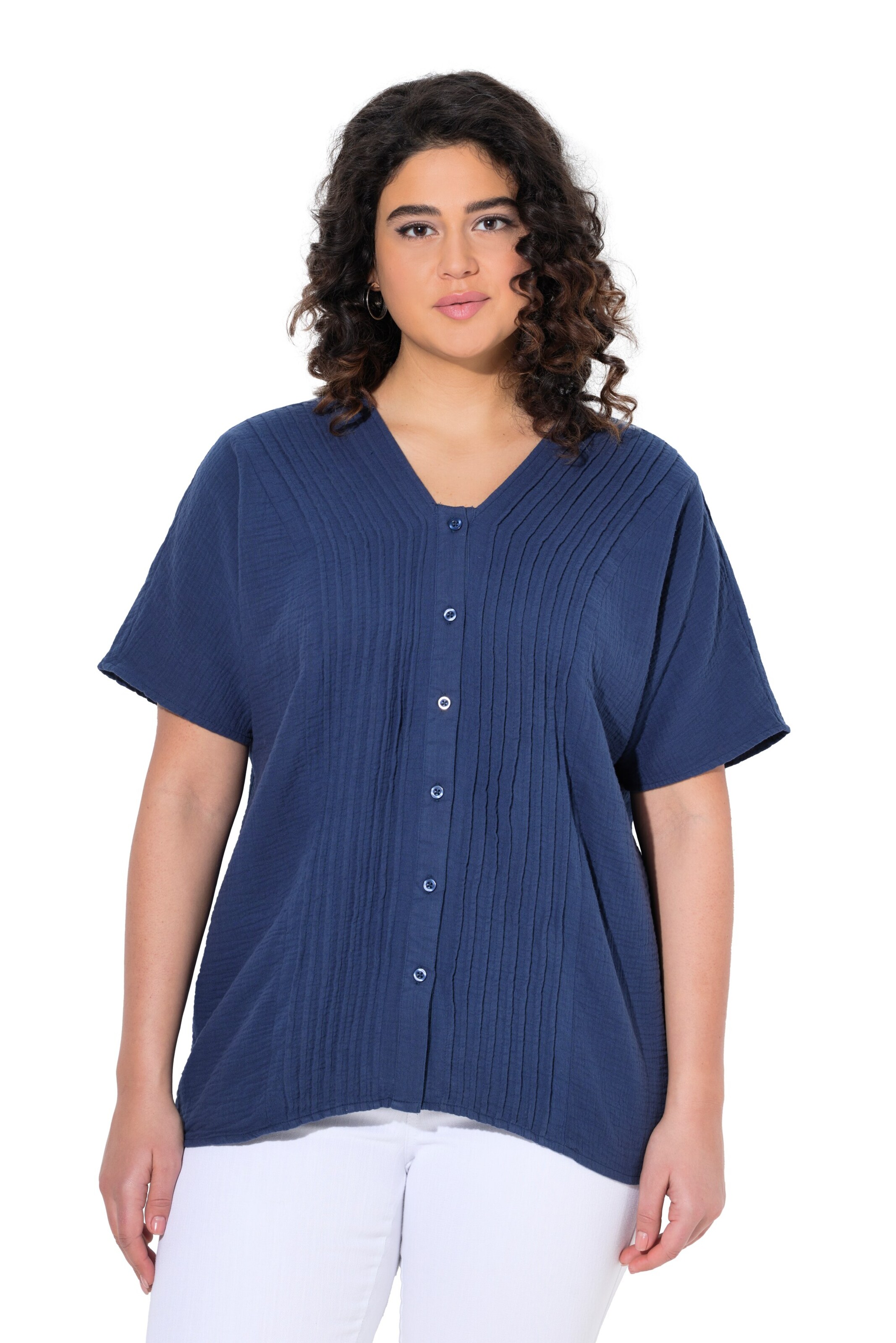 Ulla Popken Bluse in Blau: Vorderseite