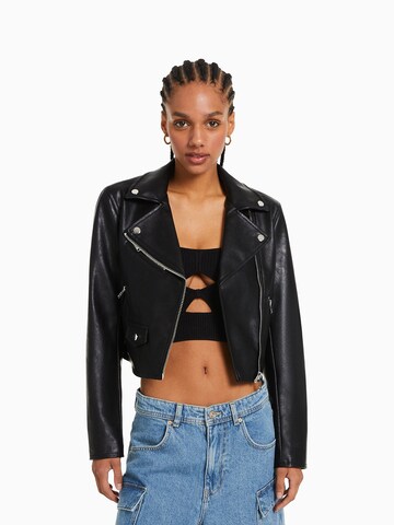 Veste mi-saison Bershka en noir : devant