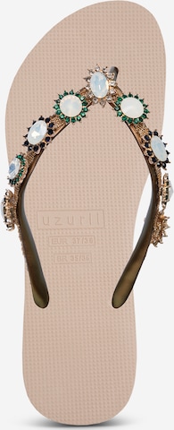 Uzurii Luxury Footwear Zehentrenner 'Pearl Monroe' in Beige: Vorderseite