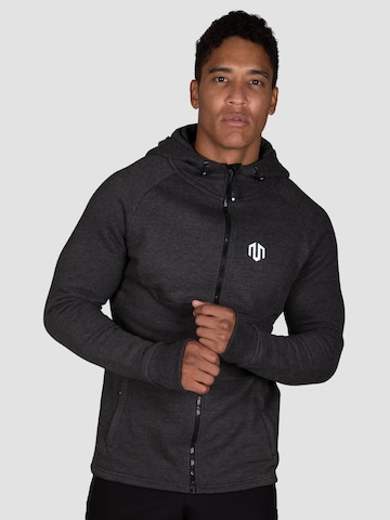 MOROTAI - Sudadera con cremallera deportiva en gris: frente