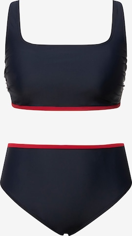 Ulla Popken Bustier Bikini in Blauw: voorkant