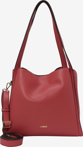 L.CREDI Shoulder Bag 'Judith' in Red: front