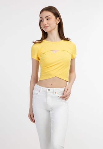 MYMO - Top em amarelo: frente