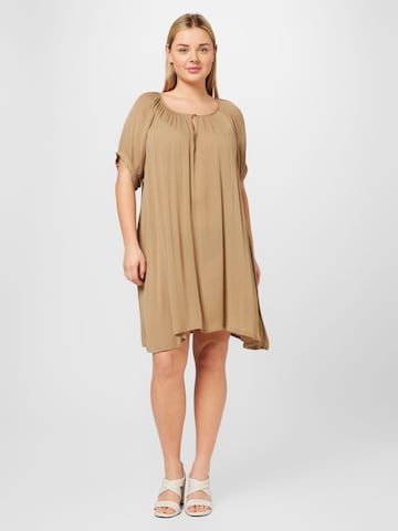 KAFFE CURVE Tuniek 'Ami' in Beige: voorkant