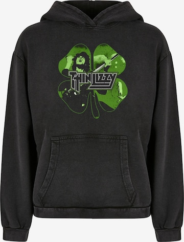Sweat-shirt 'Thin Lizzy - Shamrock Infil' Merchcode en noir : devant