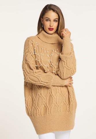 faina Oversize sveter - Béžová: predná strana