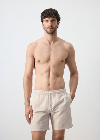 MANGO MAN Board Shorts 'Seerf' in Beige: front