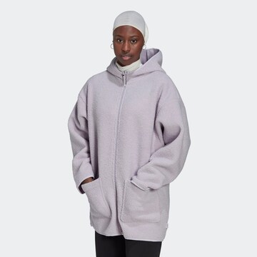 ADIDAS SPORTSWEAR Athletic Zip-Up Hoodie 'Polar Fleece Long ' in Purple: front