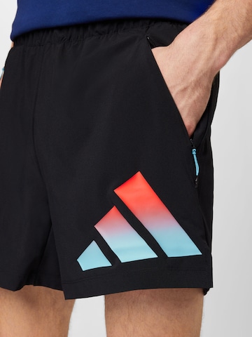 ADIDAS PERFORMANCE Regular Workout Pants 'Train Icons 3-Stripes ' in Black