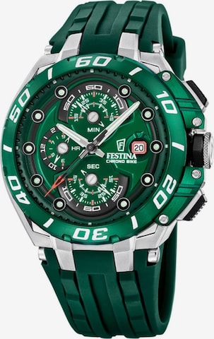 FESTINA Analogové hodinky 'Chronograph Chrono Bike' – zelená: přední strana