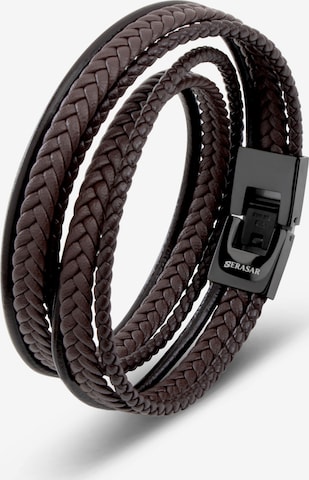 SERASAR Bracelet 'Wrap' in Brown: front