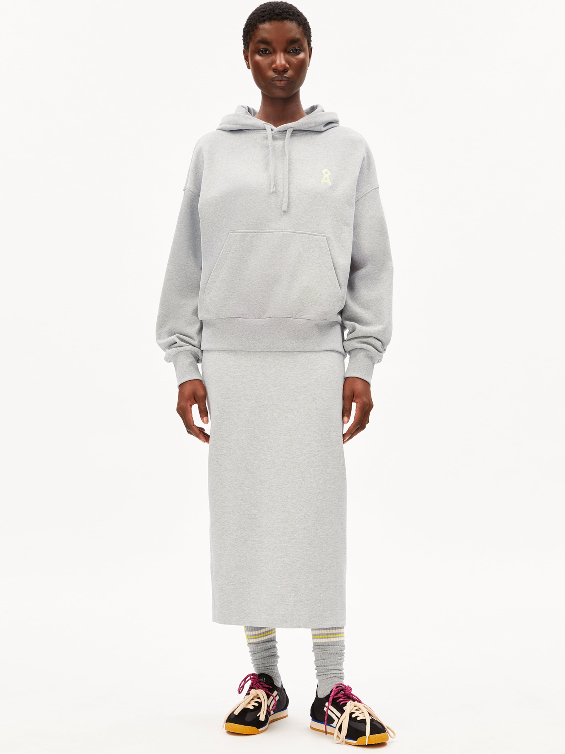 ARMEDANGELS Rok in Grijs: voorkant