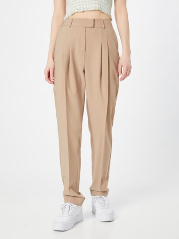 Birgitte Herskind Tapered Pleat-front trousers 'Brenda' in Beige: front