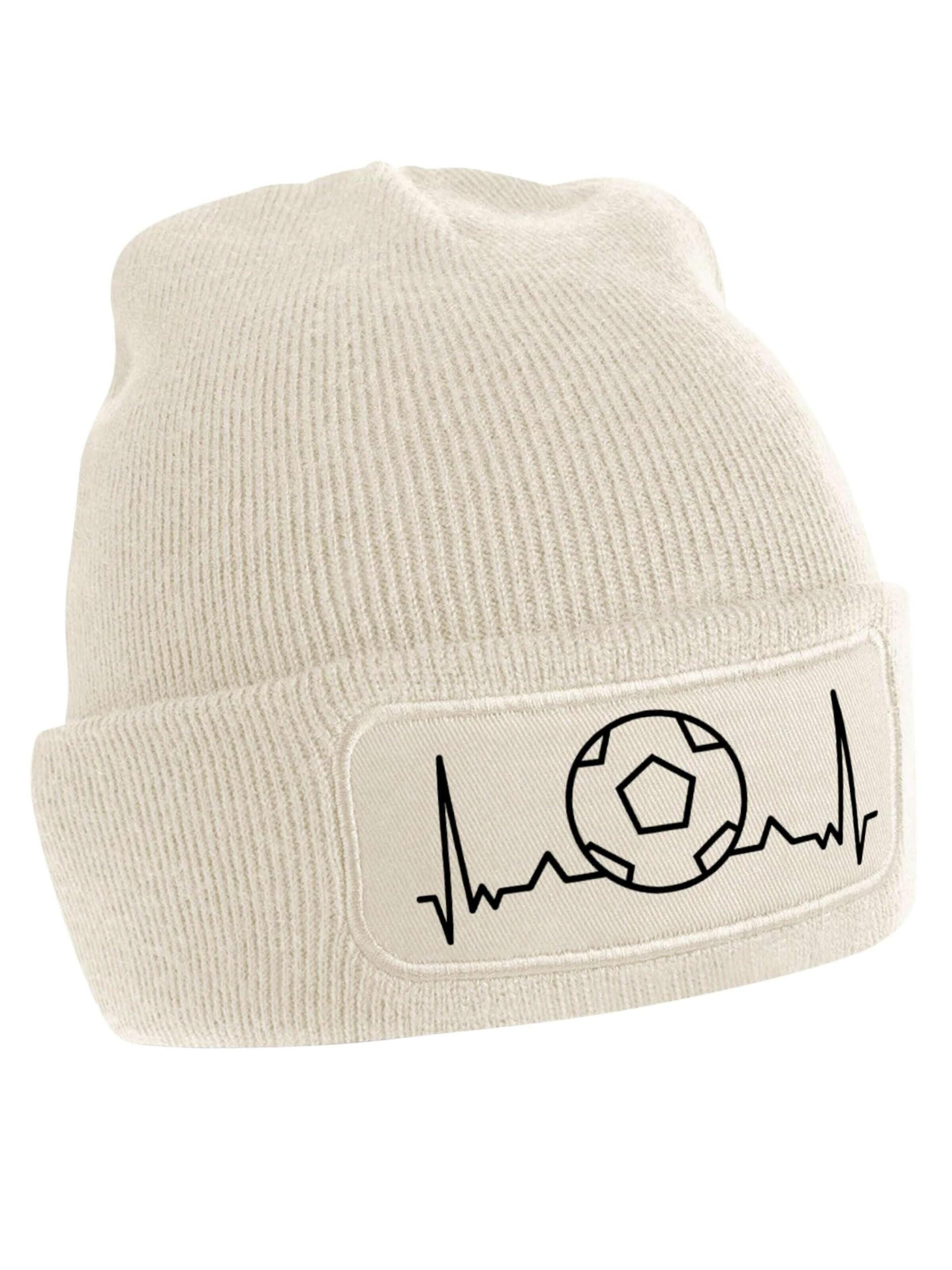 Youth Designz Mütze 'Heartbeat Fußball'‌‌‌‌‌ in Beige