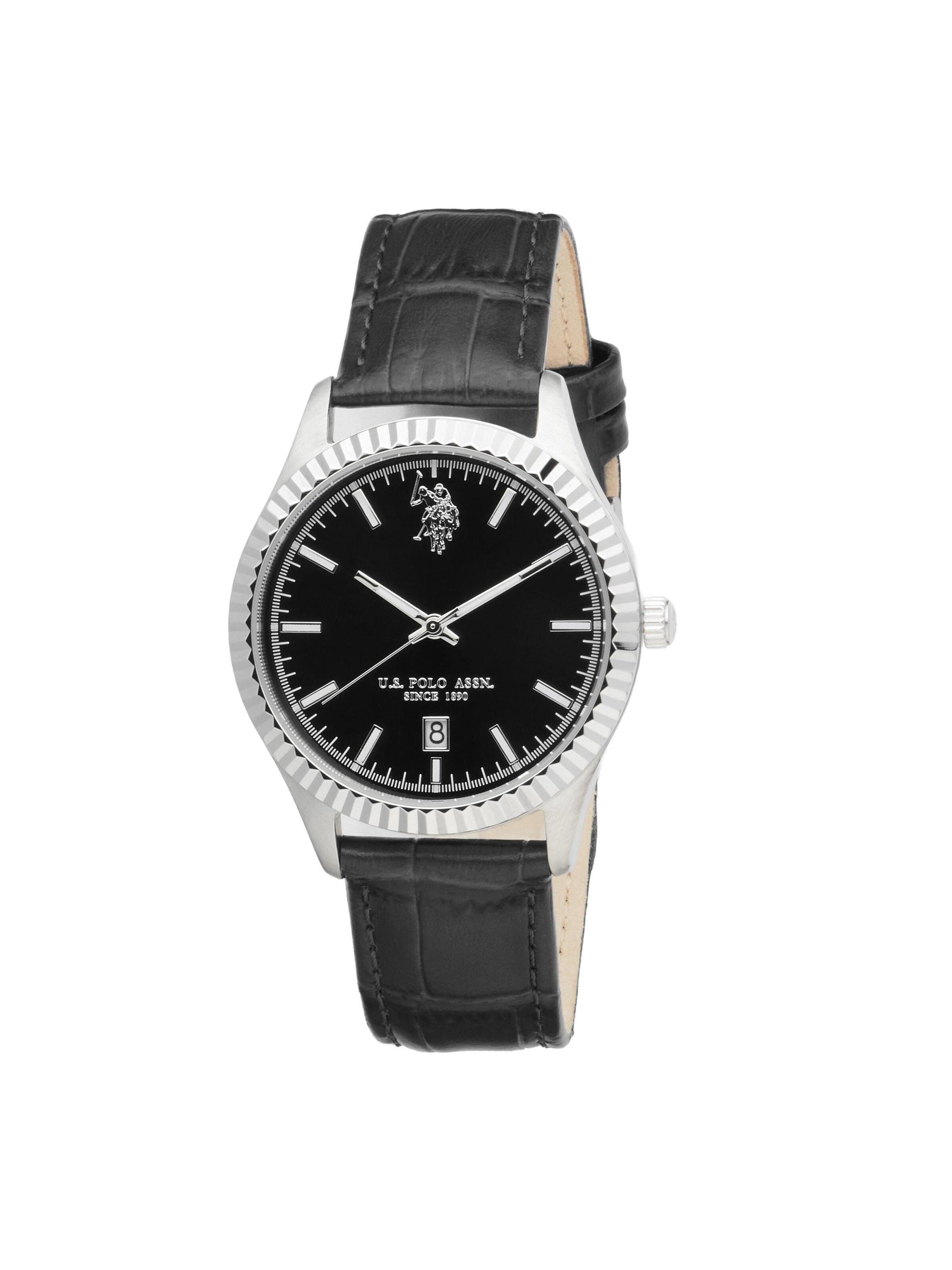 Montre à affichage analogique 'Brandon Leather' U.S. POLO ASSN. en noir : devant