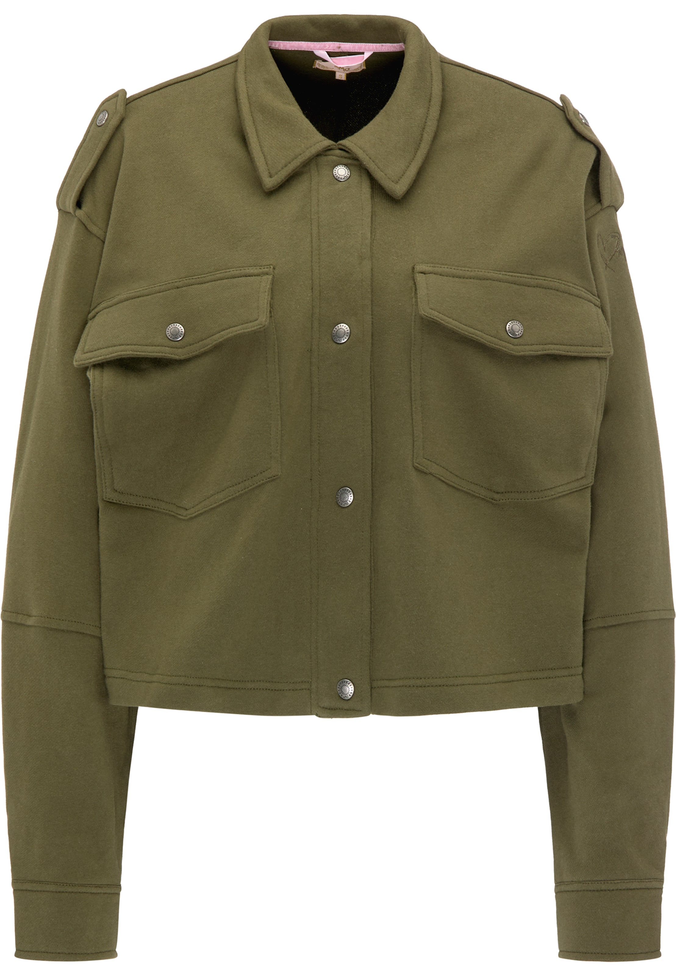 swirly - Sudadera con cremallera en verde: frente
