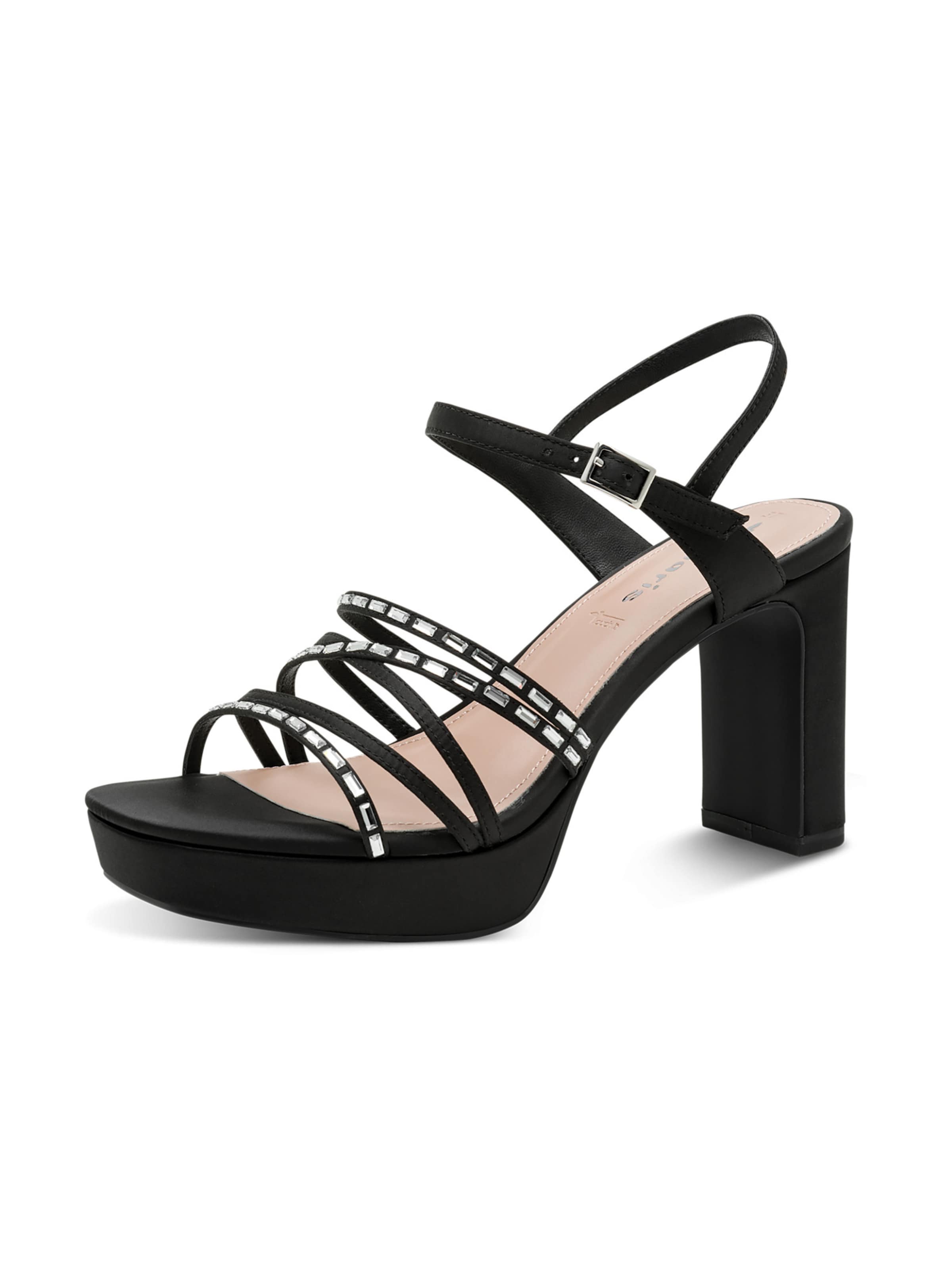 Sandales Tamaris en noir : devant