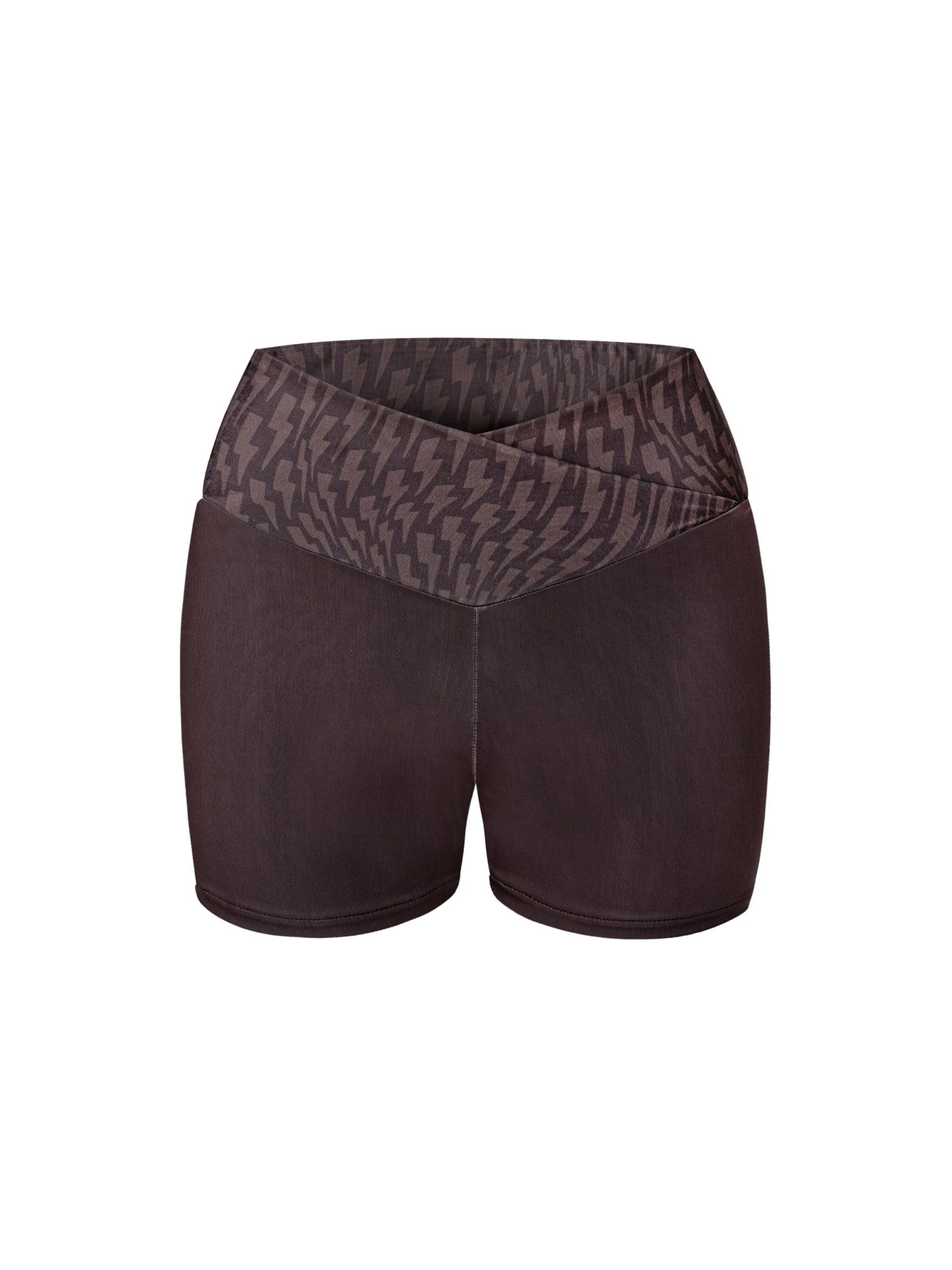 EKCENTRIK Slim fit Sports trousers 'Choco Brown' in Brown: front