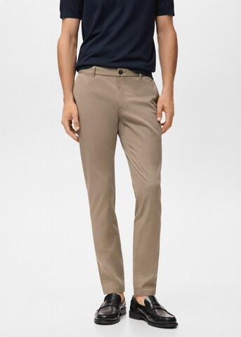 MANGO MAN Slim fit Chino Pants 'Barna' in Beige: front