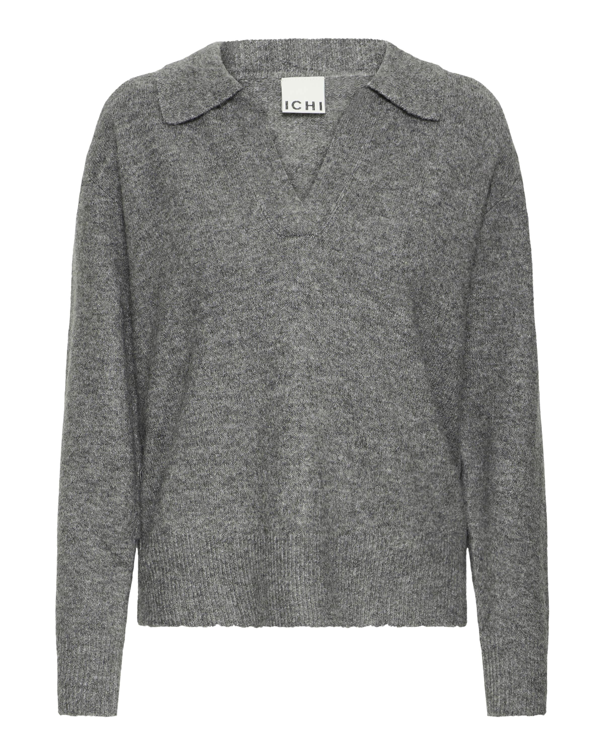 ICHI Pullover 'IHMACON LS9' in Grau: Vorderseite