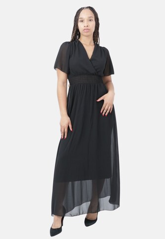 Robe de soirée Elara en noir : devant