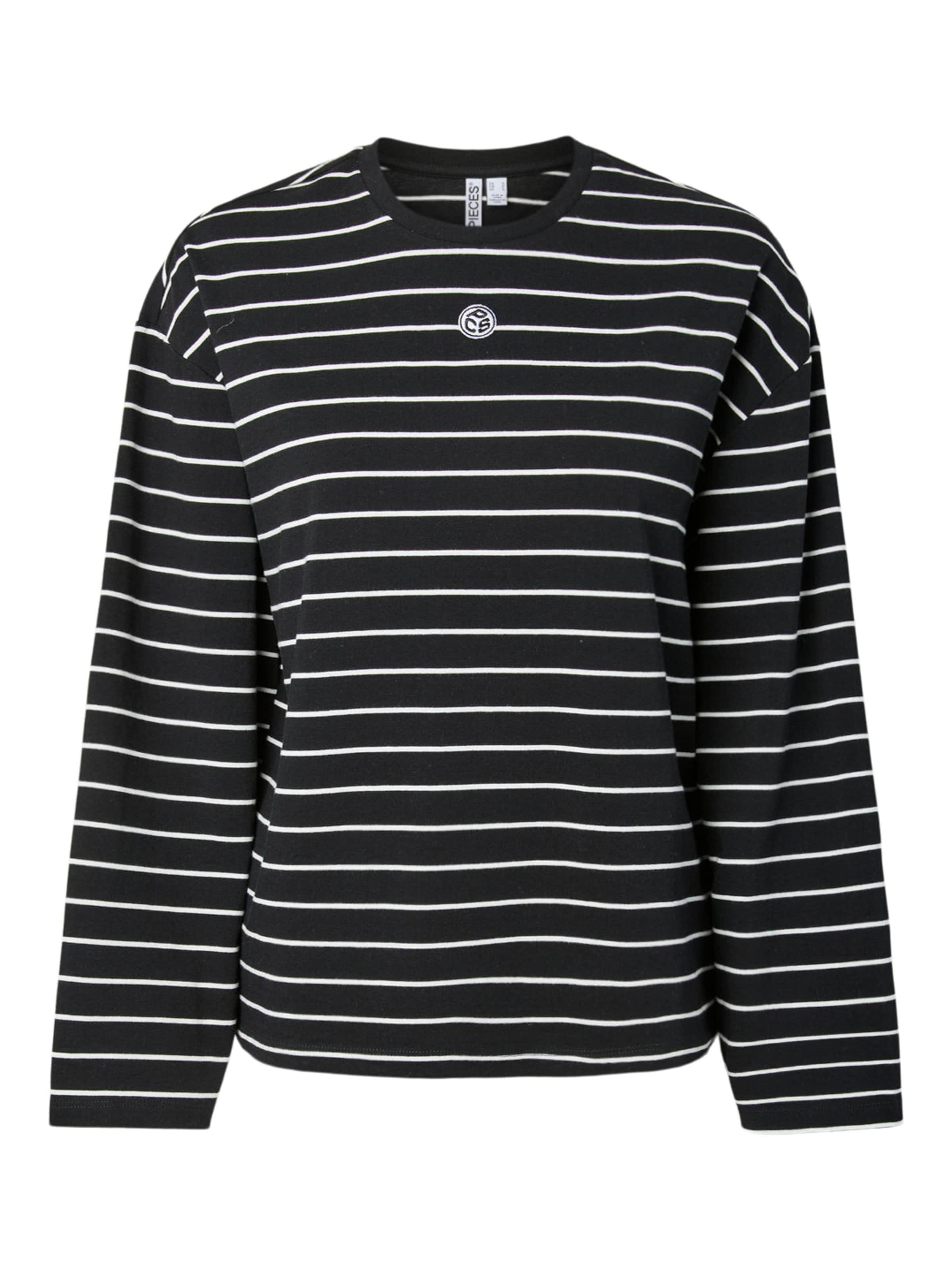 Maglietta 'PCSADIE BARREL' di PIECES in nero: frontale