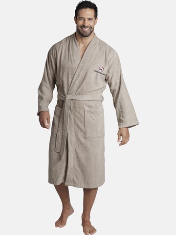 Jan Vanderstorm Long Bathrobe 'Janning' in Grey: front