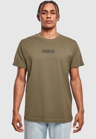 Merchcode Shirt 'Peanuts - Charlie' in Beige: voorkant