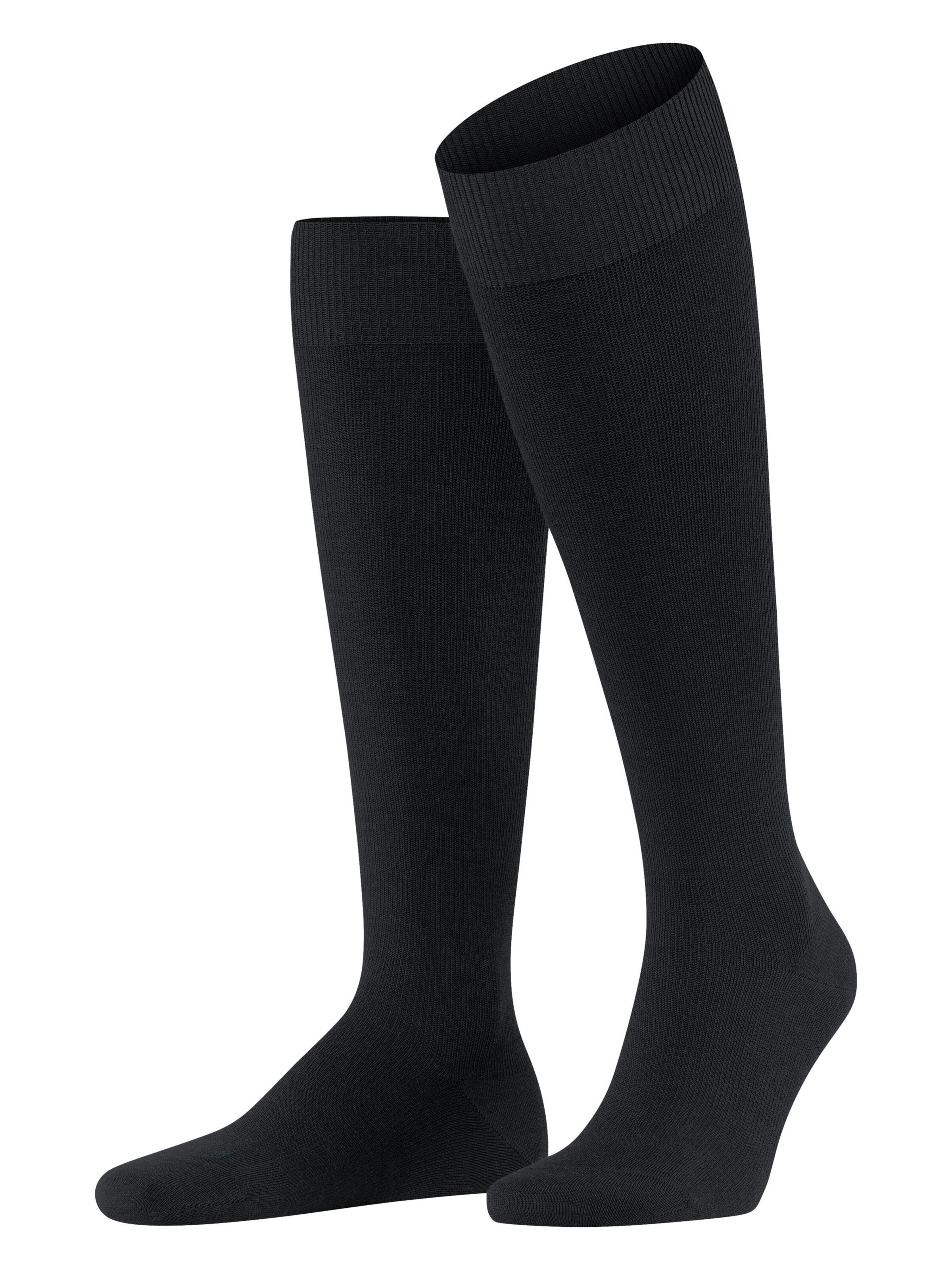 FALKE Kniestrümpfe 'Energizing Wool'‌‌ in Schwarz: Vorderseite