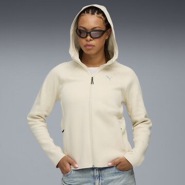 PUMA Sportief sweatvest 'EvoStripe' in Beige: voorkant