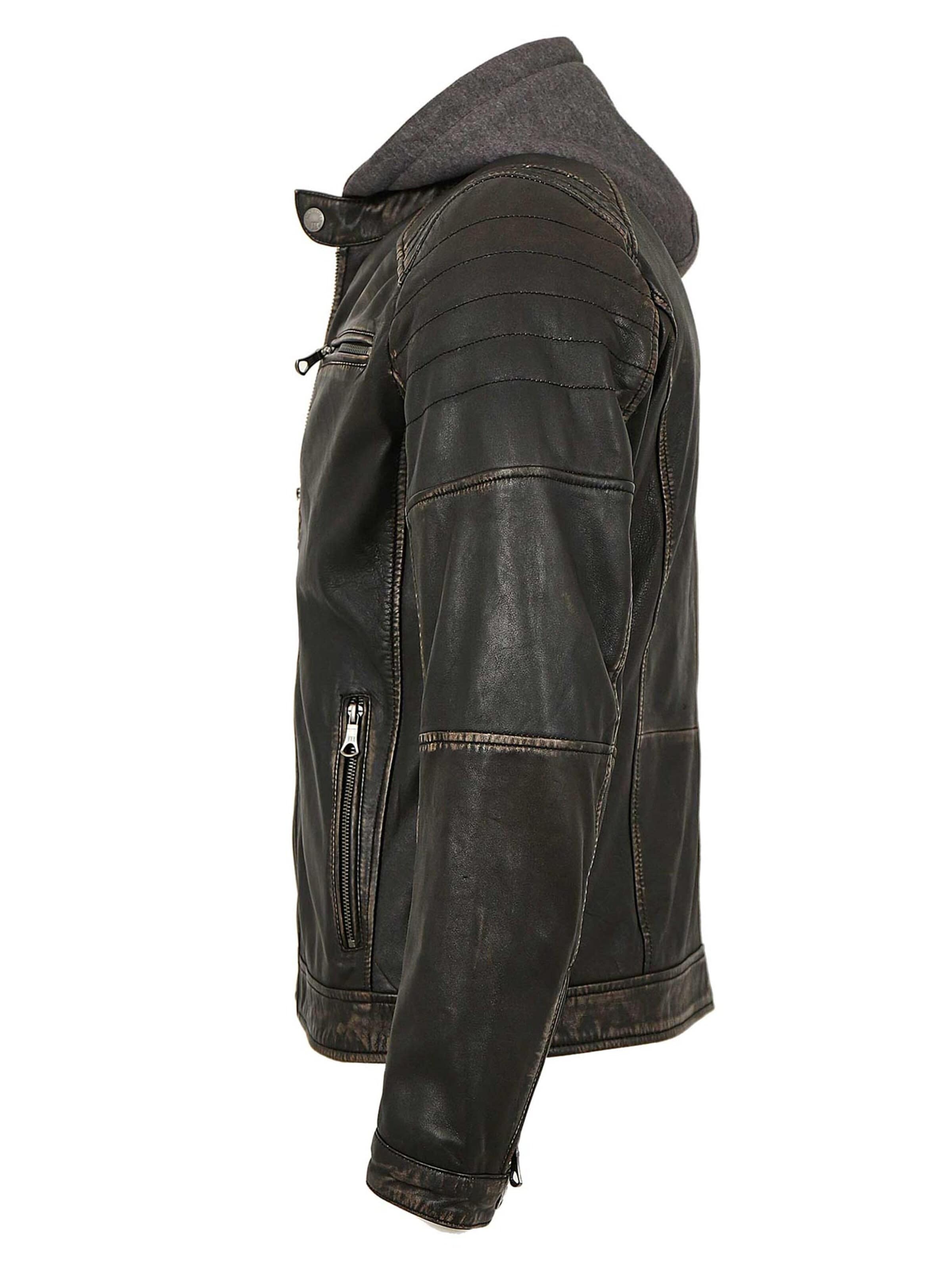 Lederjacken24 Übergangsjacke 'Zenon-4'‌‌‌‌‌‌‌ in Schwarz