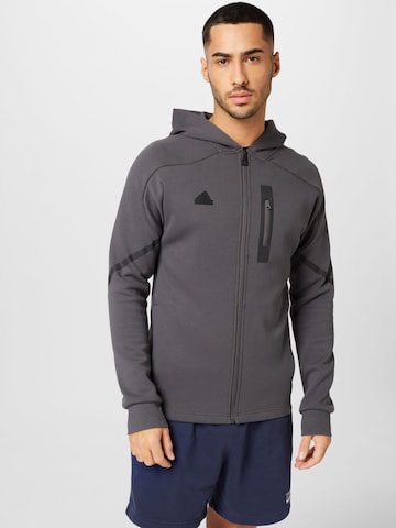 ADIDAS SPORTSWEAR - Casaco de treino em moletão 'Designed For Gameday ' em cinzento: frente