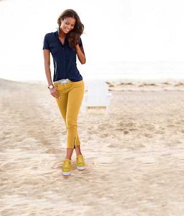 heine - Slimfit Pantalón en amarillo