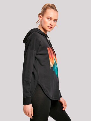 F4NT4STIC Sweatshirt 'Berg Sonnenuntergang Geometrisch' in Zwart
