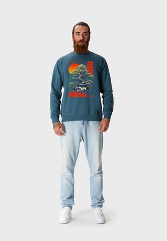 Oldskull Sweatshirt 'Asian Bonsai Harmony Graphic' in Blauw
