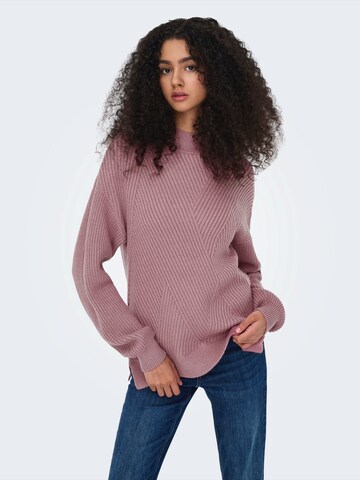 Pull-over 'ONLNELI' ONLY en rose : devant