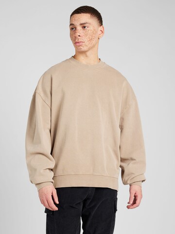 Sweat-shirt TOPMAN en beige : devant