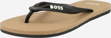 BOSS - Chinelos de dedo 'Tracy' em preto: frente