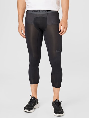 NIKE Skinny Sportunterhose in Schwarz: predná strana