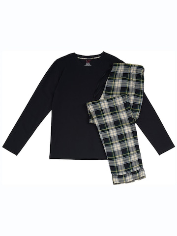 La V Pajamas long in Black: front